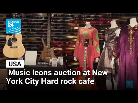 Music Icons auction at New York City Hard rock cafe • FRANCE 24 English