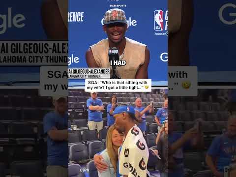 SGA needed to make sure who it was sitting next to his wife 🤣 #shorts