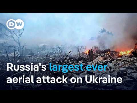 Russia’s largest aerial attack on Ukraine since starting war kills 12 people | DW News
