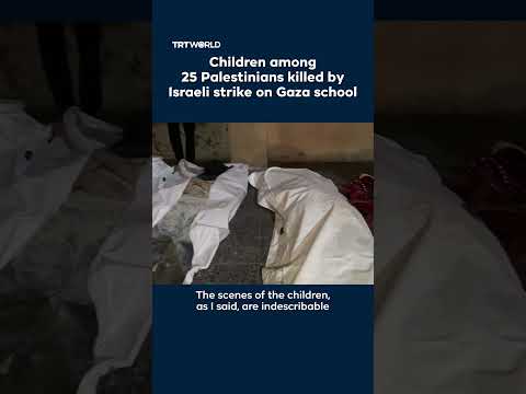 Children among 25 displaced Palestinians killed by Israeli strike on Gaza school