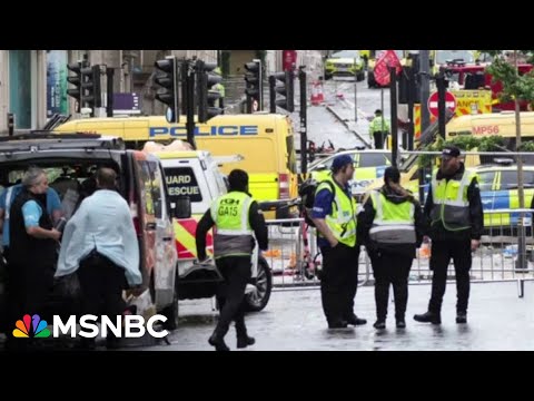 At least 27 hurt as van hits pedestrians at parade celebrating soccer win in England