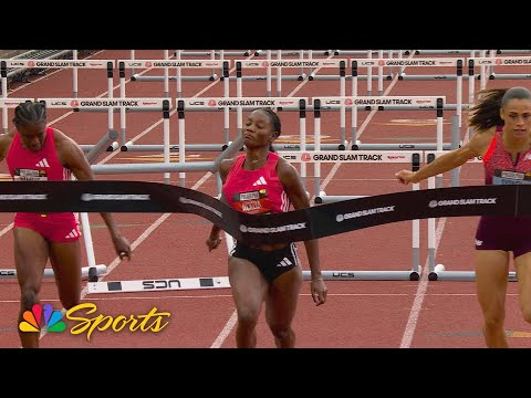 Ackera Nugent FLIES past Sydney McLaughlin-Levrone in 100mH win at Grand Slam Philly | NBC Sports