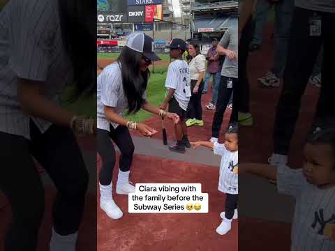 Ciara and family enjoying Subway series pregame 😂