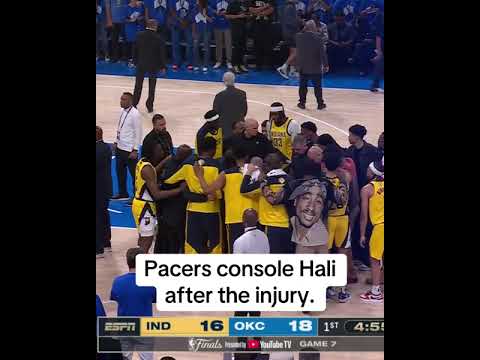 Pacers surround Haliburton on the court after his injury