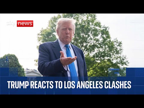 President Trump arrives at White House and reacts to Los Angeles clashes