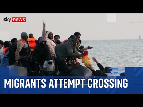 French police forced to watch on as migrants in Dunkirk attempt Channel crossing