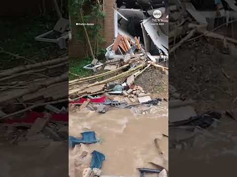 Residential building collapses in West Virginia because of flooding