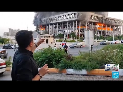 Israel bombs Iranian state TV during live broadcast • FRANCE 24 English