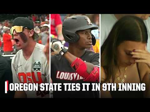 WILD ENDING 😱 Louisville survive Oregon State’s 9th-inning comeback surge 💥 | ESPN College Baseball