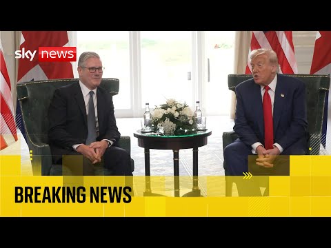 Trump holding talks with Starmer on Scotland visit | Sky News coverage