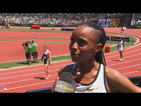 Beatrice Chebet emotional after setting world record in Prefontaine Classic 5000m win | NBC Sports