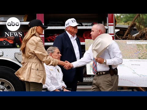First lady Melania Trump addresses first responders in flood-ravaged Texas