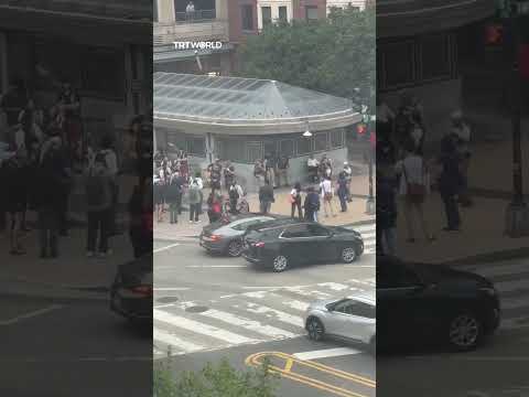 Locals confront ICE agents positioned at Washington DC metro station