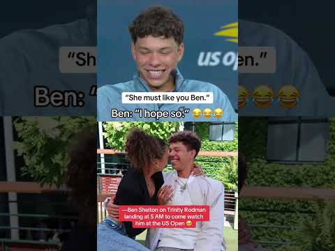 Ben Shelton had jokes after Trinity Rodman took a red-eye from California to come support him 😂❤️