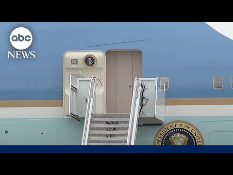 President Trump arrives in Alaska ahead of Russian President Putin