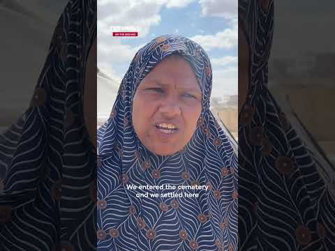 Displaced Palestinians forced to shelter among graves in Gaza