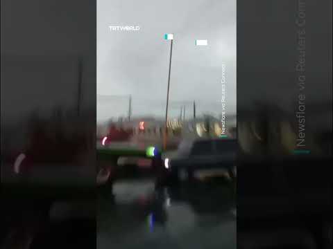 Crash caught on camera at Indonesian rail crossing