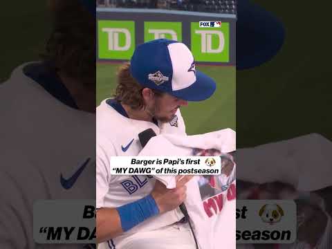 Big Papi has a present for Addison Barger… #mlb #baseball #bluejays
