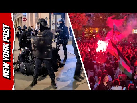 Chaos in Paris Streets as Anti-Israel Protesters Face off with Cops