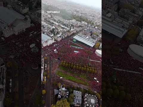 Massive “Red Line” pro-Palestine protest in Amsterdam