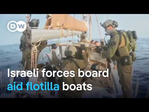 Israel intercepts dozens of Gaza-bound aid flotilla vessels, detaining hundreds of civilians