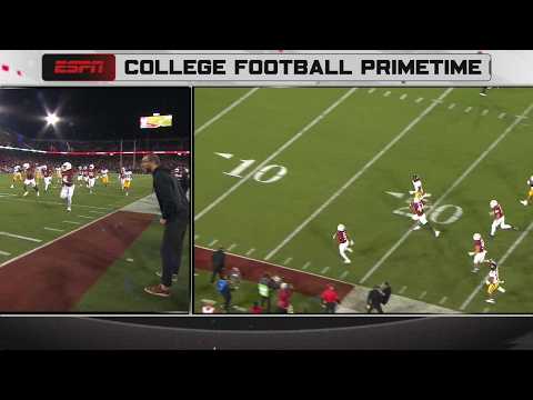 Andrew Luck reacts mid-interview to a Stanford scoop-and-score 🗣️ | ESPN College Football