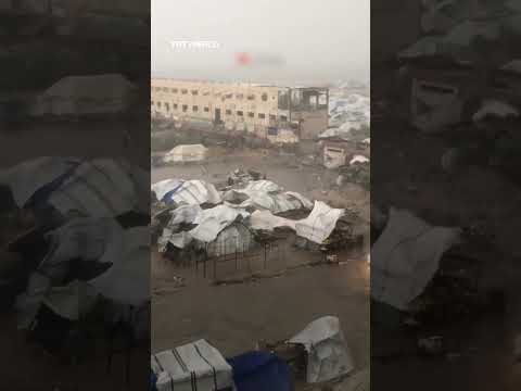 Storms tear through tents of displaced Palestinians in Gaza