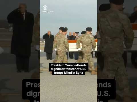 President Trump attends dignified transfer of U.S. soldiers killed in Syria #shorts