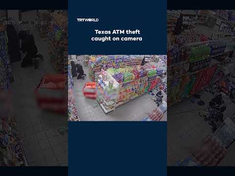 CCTV shows suspects ripping out ATM in Texas store with stolen SUV