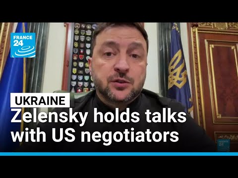 Zelensky holds talks with US negotiators, as fighting continues on the Ukrainian ground