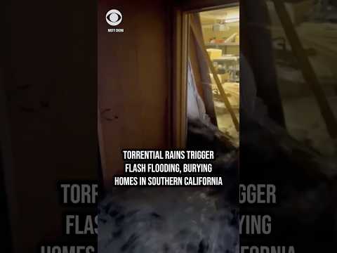 Torrential rains trigger flash flooding, burying homes in Southern California #shorts