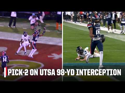 98-YD INTERCEPTION FOR UTSA ON 2-POINT CONVERSION ๐จ | ESPN College Football