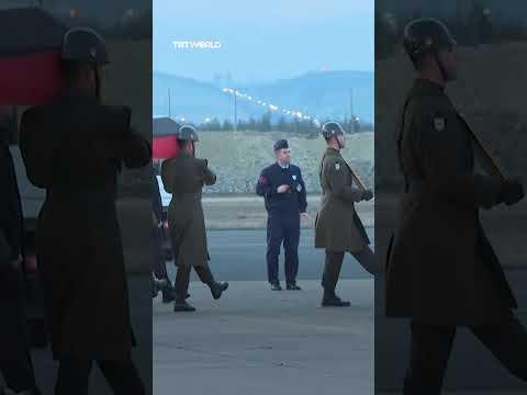 Military ceremony to hand over the bodies of the Libyan delegation