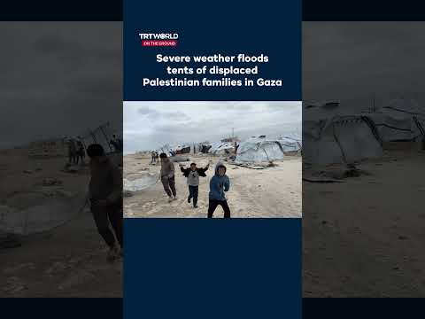 Severe weather floods tents of displaced Palestinian families in Gaza