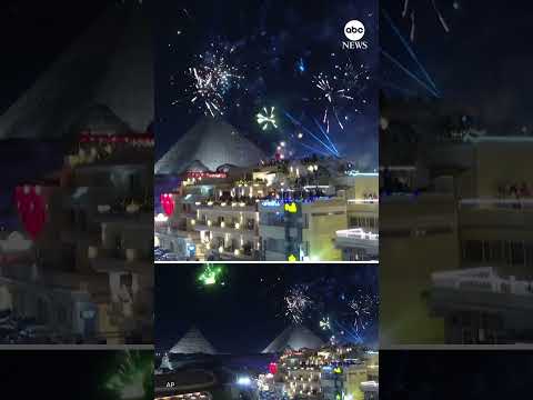 Fireworks over the Pyramids of Giza as Egypt celebrates new year