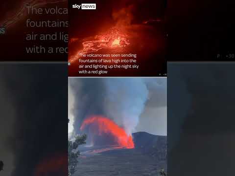 Hawaii: Moment Kilauea volcano lava fountain engulfs camera