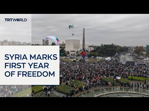 Scenes of celebration in Damascus on anniversary of Assad’s fall