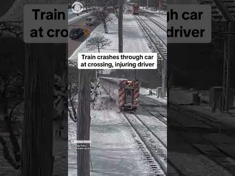 80-year-old driver injured after commuter train crashes into car in Chicago suburb #shorts