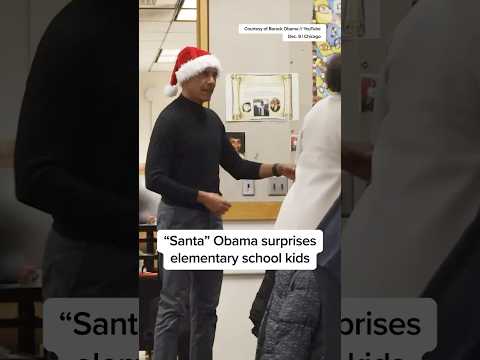 ‘Santa’ Obama surprises elementary school kids