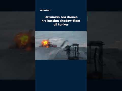 Ukrainian drones hit Russian shadow-fleet oil tanker in the Black Sea