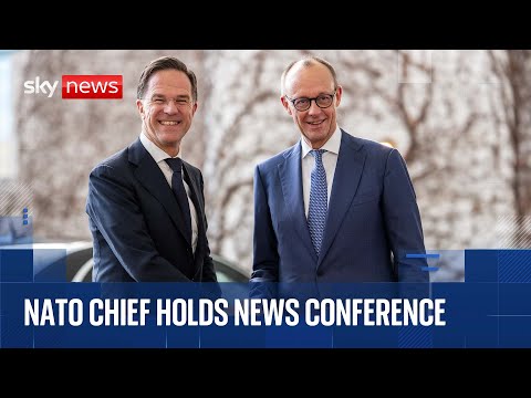 NATO chief Mark Rutte holds news conference alongside German chancellor Merz