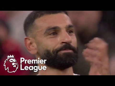 Mohamed Salah applauds Liverpool fans at Anfield after win v. Brighton | Premier League | NBC Sports