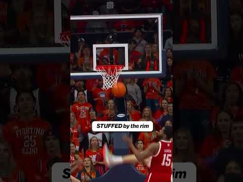Bro got STUFFED by the rim 😤 #basketball #cbb #illinois