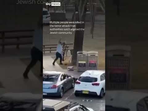 Watch the moment a hero tackles one of the Bondi beach gunmen