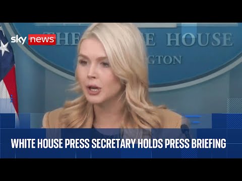 Trump’s press secretary Karoline Leavitt holds White House briefing