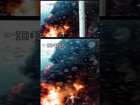 Watch: Moment Huge Flames Erupt as Container Ship Slams Into Oil Tanker #shorts