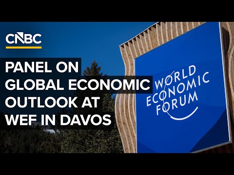 CNBC anchor Andrew Ross Sorkin moderates a panel on global economic outlook in Davos — 1/23/26