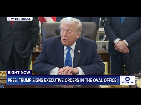 President Trump signs executive orders in the Oval Office: LIVE
