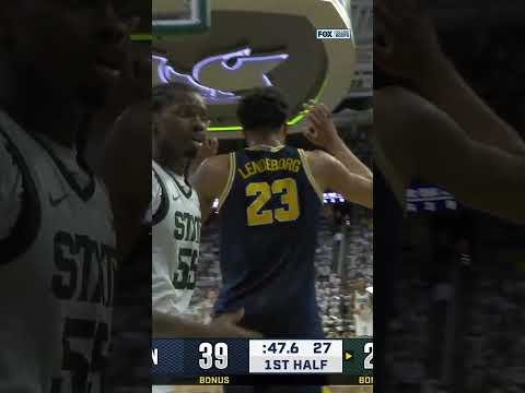 Jeremy Fears gets FLAGRANT against Michigan 👀 #jeremyfears #MSU #michigan #CollegeBasketball