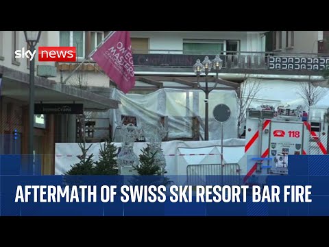 Aftermath of Swiss ski resort fire with around 40 dead and 115 injured